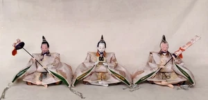 404-2 Set of 3 Japanese HINA Doll / SANNIN-SHICHO w/ Tools - Picture 1 of 13