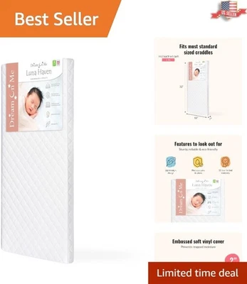 Luna Haven 36x18x2 防水摇篮床垫 - 保卫金认证安全 — 第 1/4 张图片