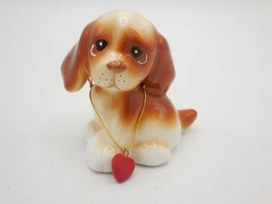 Vintage Russ Berrie Beagle Hund Keramik Figur Herz Charm - Bild 1 von 6