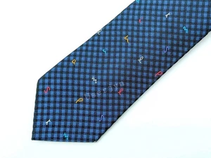 Paul Smith Tie -BNWT Multicoloured Paul Smith Logo Embroidered Navy Tie - Picture 1 of 10