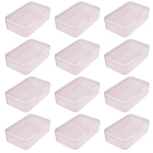 12 Pieces Mini Rectangular Plastic Boxes Empty Storage Organizer Containers w... - Picture 1 of 7