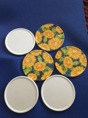 Juego de 6 posavasos amarillo margarita Foto 1 de 4