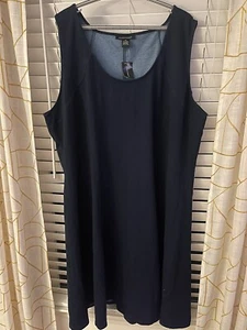NWT Ashley Stewart Women’s Plus Size Blue Knitted Denim Dress size 26 - Picture 1 of 3