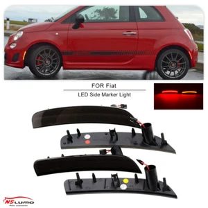 4PCS LED Smoked Side Marker Lights Front+Rear For 12-17 Fiat 500 Abarth Model - Bild 1 von 12