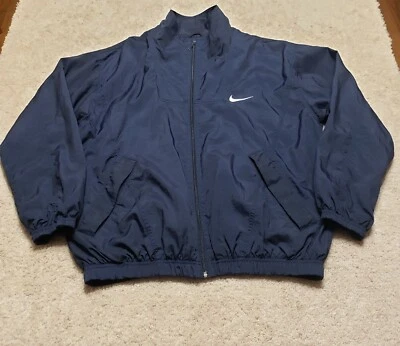 Chaqueta cortavientos vintage Nike para mujer extra grande 16-18 azul pista abrigo cuadrado años 90 Foto 1 de 4