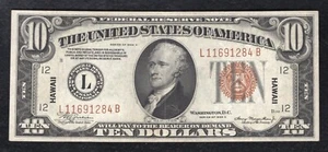 FR. 2303 1934-A $10 “HAWAII” FRN FEDERAL RESERVE NOTE ABOUT UNCIRCULATED - Picture 1 of 2