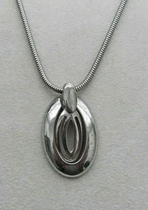 Collana Choker Ciondolo Centrale Mobile Tonalità Argento Ovali Aperto Lavoro #N89 - Foto 1 di 7