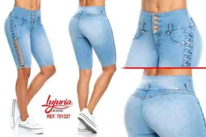 Capri Short Corto Colombian Shorts Bermuda Buttlift levantacola PushUp 701327 - Picture 1 of 4