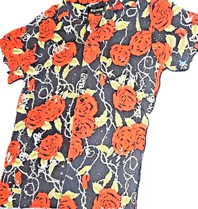 Reason Men’s M Button Down Shirt Black Red Rose Floral Streetwear Graphic Summer - Imagen 1 de 6