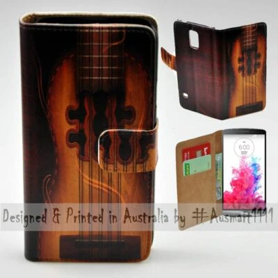 Para Teléfono Móvil Serie LG - Guitarra Clásica Tema Impresión Billetera Teléfono Estuche Cubierta Foto 1 de 3