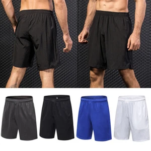 Herren Solide Elastische Sport Shorts Fitness Laufen Radfahren Schnell Trocknende Hose - Bild 1 von 18