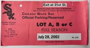 Chicago White Sox MLB Comiskey Park offizieller Parkausweis 28. Juli 2002 - Bild 1 von 2