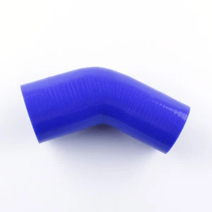 2 3/8" -2 3/4" 60mm - 70mm Silicone 45 Degree Elbow Reducer Pipe 3-PLY Hose Blue - Bild 1 von 8