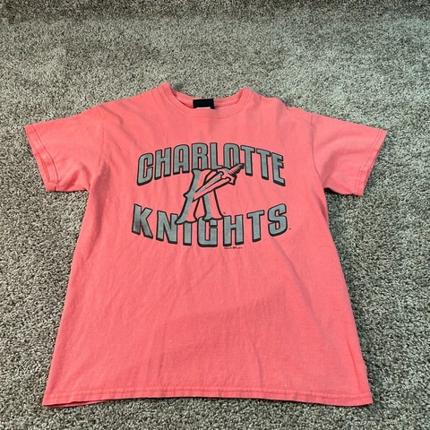 Charlotte Knights Minor League Baseball Shirt Womens Medium Pink Ladies Cover