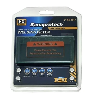 Máscara capacete de solda escurecimento automático lente cor verdadeira HD sombra 5-13 HD 2X4 variável - Imagem 1 de 4