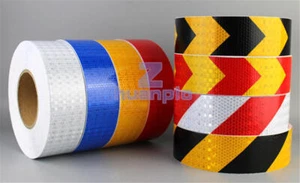 1-3M 2" 5cm Cinta Película Reflectante Seguridad Advertencia Vispicuidad Adhesivo Plata Rojo - Imagen 1 de 1