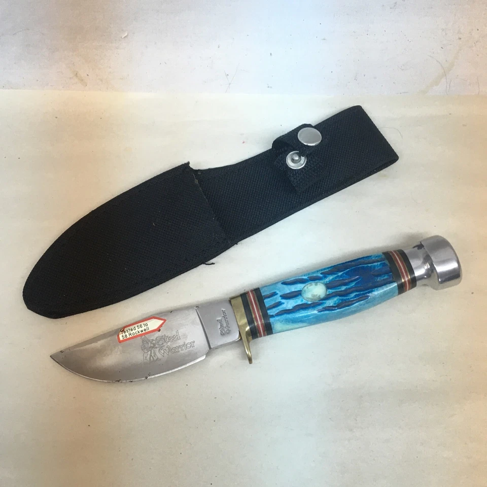 Steel Warrior Hunter Bowie Fixed Blade Knife Full Tang 440 Stainless - Image 1 of 4