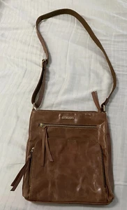 ESTALON Echtleder Umhängetasche Damen Schulter Sling braun neu verstellbar - Bild 1 von 8