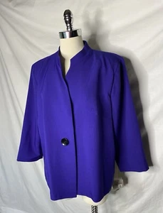 NWT Jacket Blazer Kasper Purple Single Breasted Polyester Jacket Womans Size 18 - Picture 1 of 13