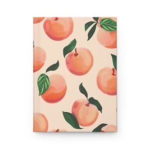 Lovely Pink Peaches Rule Line Paper Hardcover Journal Matte, 5.75"x8" Size