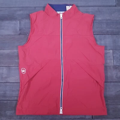 PETER MILLAR Crown Cape Rojo Chaleco Club Náutico Vela Hombres Talla MEDIANA Rojo Salmón Foto 1 de 4