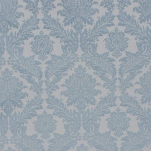 Lithuanian Luxury Damask Duck Egg Fabric Reversible Floral Curtains Upholstery - Picture 1 of 7