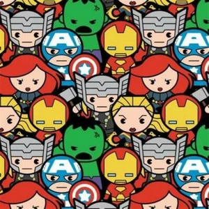 BTHY Marvel Kawaii Avengers Assemble Iron Man Cotton Fabric By BY Half Yard - Picture 1 of 1
