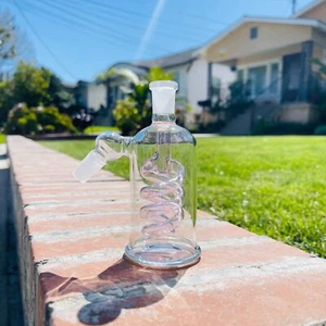 5'' Water Filter Bong Bowl 14mm 45°Pink Dry Ash Catcher Tornado Percolator - Picture 1 of 7