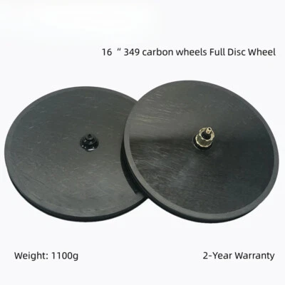 16In 349 Carbon Front Rear Disc Wheels Clincher Rim Brake Folding Bike Wheelset - Image 1 of 4
