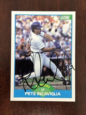1989 Score #201 Pete Incaviglia AUTO Autograph Texas Rangers Signed - Image 1 of 2