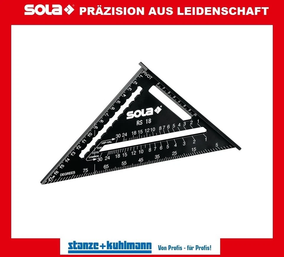 SOLA Sparrenwinkel Rafter Square Anschlagwinkeldreieck 185 / 305 mm 0 ° - 90 ° - Bild 1 von 1