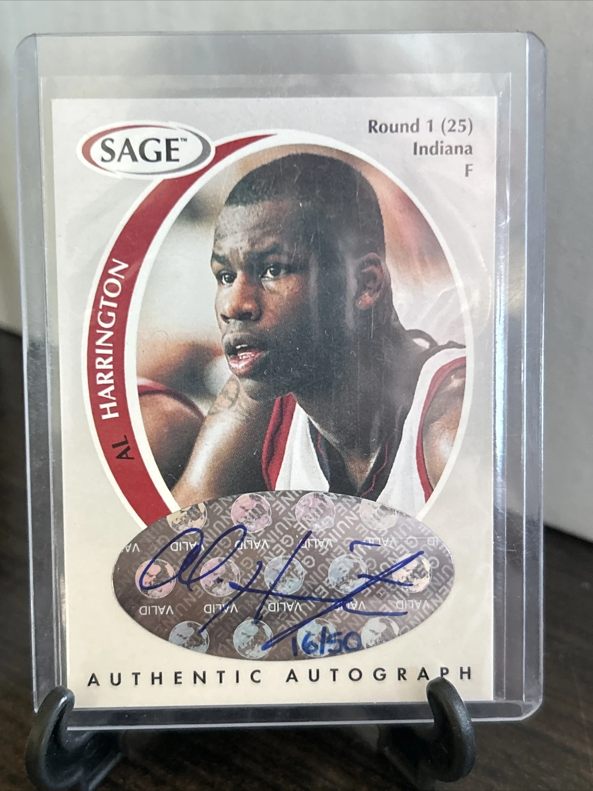 1998 SAGE Authentic Auto Platinum /50 Al Harrington #A18 Rookie Auto RC