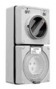 Clipsal 56-SERIES SWITCHED SOCKET 15A 110V 2-Pin Round Live & Flat Earth GREY - Picture 1 of 1