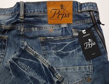 NWT PRPS Japan Windsor Tapered Skinny Fit Distressed Wash 40 (Fit 41) Jeans