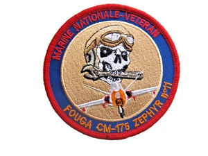 ECUSSON AERONAVALE VETERAN DU FOUGA CM 175 ZEPHYR N°11 SUR SCRATCH 80MM - Imagen 1 de 1