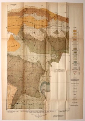 WILLIAMS FORK MOUNTAINS , DANFORTH HILLS, COLORADO Antique geology map 1909 - Image 1 of 2