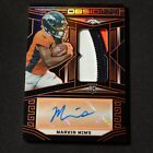 Marvin Mims 2023 Panini Obsidian 229 Orange Rookie Patch Auto 39 49 Denver