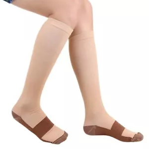 Premium Nylon Compression Copper Socks 20-30 mmHg Graduated Support Stockings - Picture 1 of 7