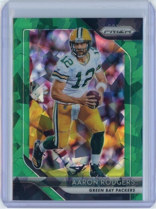 AARON RODGERS 2018 Panini Prizm GREEN CRYSTALS #127 Jets PACKERS 59/75