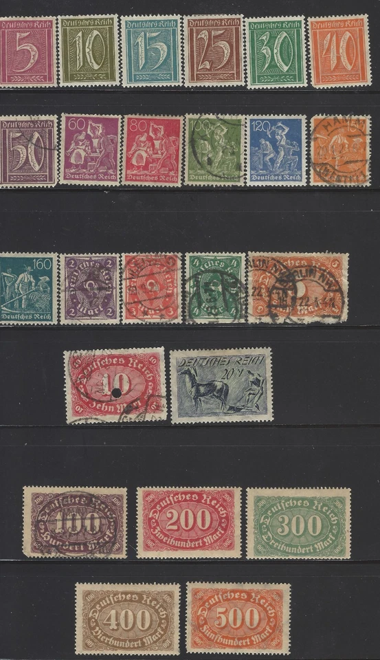 Germany Scott #137-160 Used & Mint VF 1921-1922 Set of Stamps CV 37.00 - Image 1 of 1