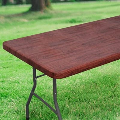 Mantel rectangular ajustado elástico para mesas plegables de 6 pies - Image 1 of 4