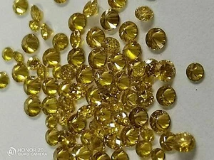 loose lab grown diamond , 2.50 mm 15 Pcs. fancy yellow - Picture 1 of 10