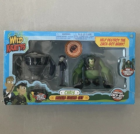 Rare Wild Kratts Chris Deluxe Action Figure Set Smashing Power Suits Zach Bot Cover