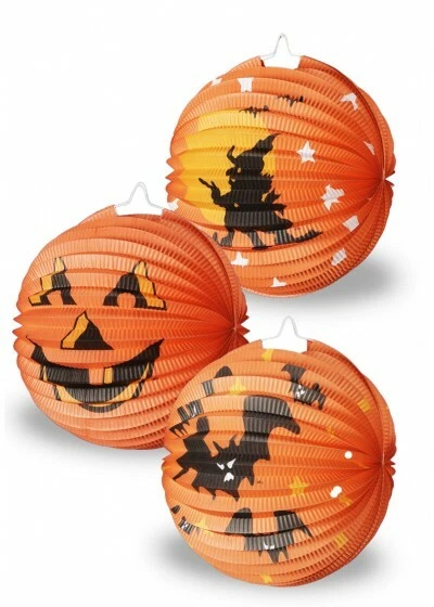 Linterna de decoración de globo de papel de Halloween colgante 21 cm de ancho estilo vintage decoración Foto 1 de 1