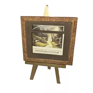 Picture Easel Gold Display Stand 8 “ W/ Miniature Picture serve The Lord - Picture 1 of 8