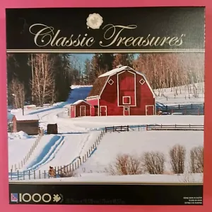 Jigsaw Puzzle Classic Treasures 1000 Piece Horse Barn In Winter Free Shipping - Picture 1 of 4