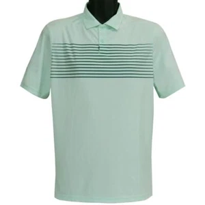 Oakley Striped Panel Polo Shirt Mens Size M Medium Bay Green Golf Sports Tee - Picture 1 of 4