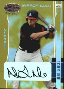 2003 Leaf Certified Mats Mirror Gold Autographs Card #15 Adam LaRoche/25