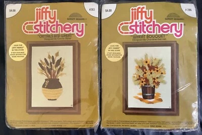 2 Kits de Bordado Jiffy Stitchery Crewel RAMO DE TRIGO Y COLAS DE GATO Y TRIGO NUEVO EN PAQUETE  Foto 1 de 3