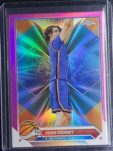 2023-24 Topps Chrome Basketball Josh Giddey 74 Pink Refractor - Picture 1 of 2